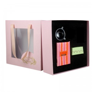 Elegance Tote Box affiche un ensemble complet d'aliments pour le thé avec boîte-cadeau